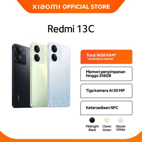 Xiaomi Redmi 13C NFC Layar Dot Drop filmCamera 6 128 8 256 Garansi Resmi 1 Tahun